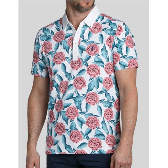 William Murray Golf Other - WILLIAM MURRAY Floral Tropical Mums Sz L Mens Golf Polo Shirt